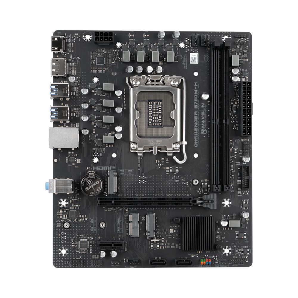 Материнская плата Maxsun MS-Challenger B760M-H B760, LGA1700, 2*DDR4, 1*PCIEx16, 1*PCIEx1, 2*M.2, 2*TypeC, 6*USB3.2Gen1, 4*USB2.0, 3*SATA3.0, 1G, DP, HDMI, M-ATX, RTL