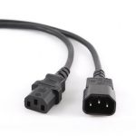 Кабель питания сист.блок-монитор Cablexpert PC-189, 1.8м, C13-C14, 6А, Сечение провода: 0,5 мм2, черный, с заземлением {100}