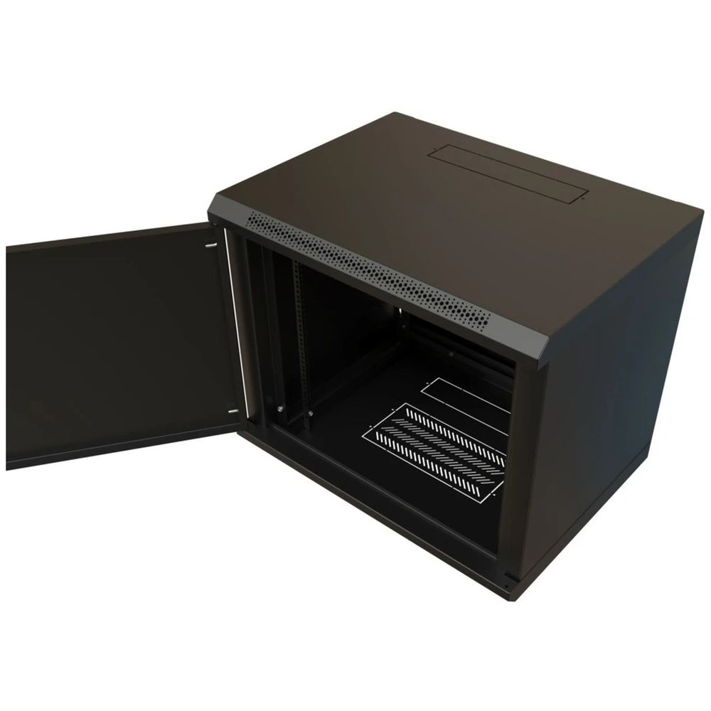 Шкаф Hyperline WRline WR-TW-1545-SR-RAL9004 настенный 19-дюймовый (19"), 15U, 775x600х450мм, цельнометаллическая дверь с замком, цвет черный (RAL9004) (разобранный) — изображение 5