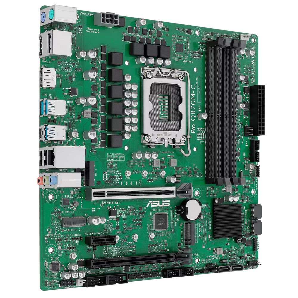 Материнская плата ASUS PRO Q870M-C-CSM LGA1851 mATX 4хDDR5 2хPCIEx16 PCIEx1 2xM.2 USB-C DP HDMI GLAN — изображение 4