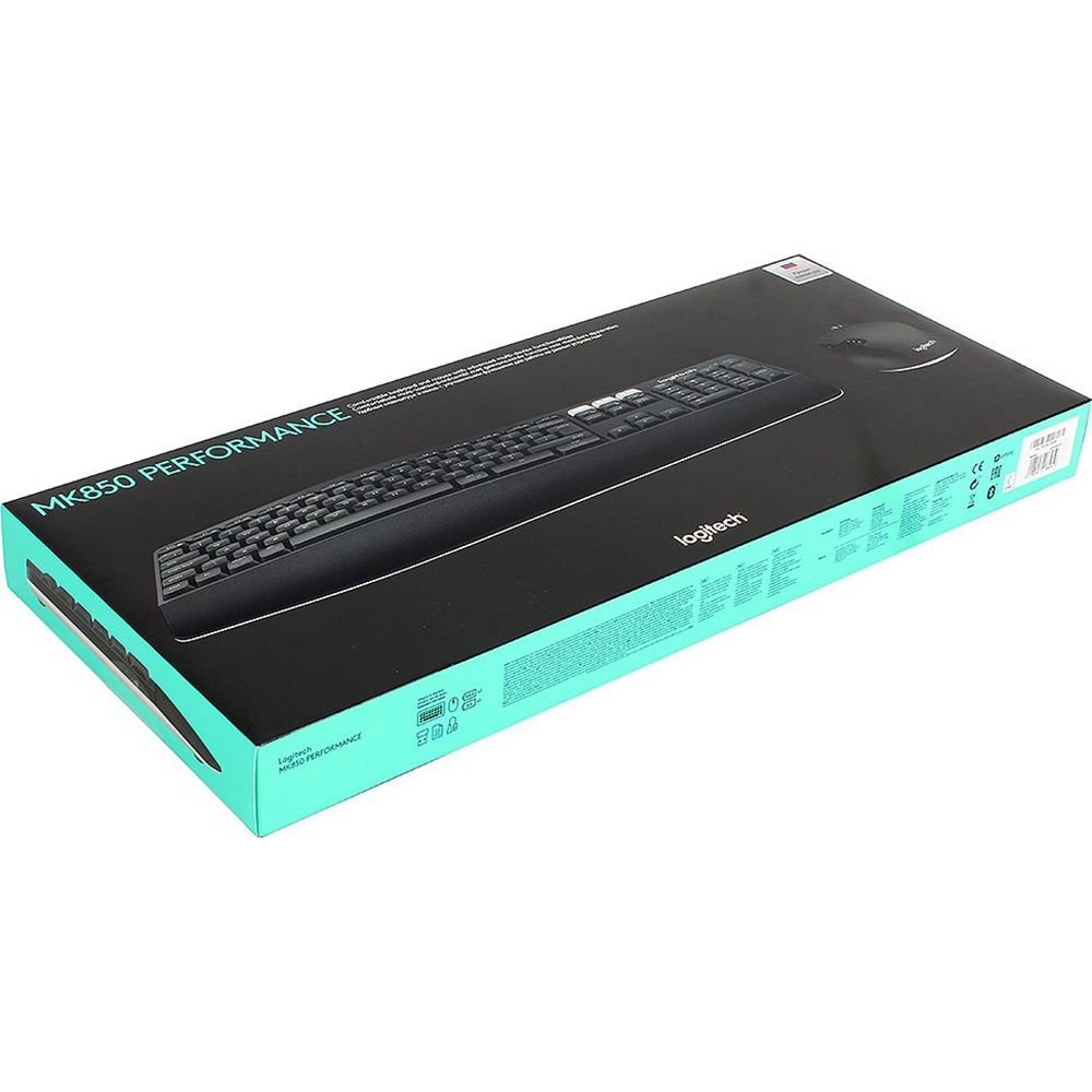 Комплект клавиатура и мышь Logitech MK850 Performance |920-008232| клавиатура черная, мультимедийная, |920-008232| 107 клавиш, мышь черная, оптическая, 8 кнопок, 2.4GHz, USB-ресивер (066939) — изображение 4
