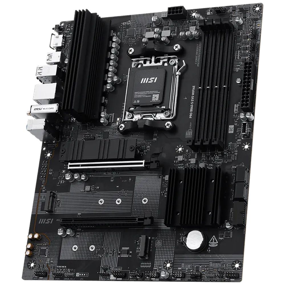 Материнская плата MSI PRO B840-S EVO WIFI6E B840, AM5, 4*DDR5, 2*PCIEx16, 3*M.2, 2*TypeC, 1*USB3.2Gen2, 4*USB3.2Gen1, 8*USB2.0, 4*SATA3.0, 2.5G, HDMI, ATX, RTL — изображение 3