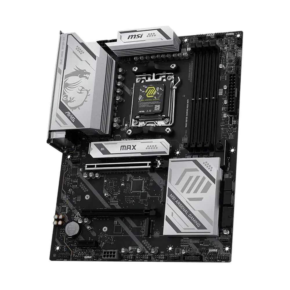 Материнская плата MSI MAG X870E GAMING MAX WIFI, AM5, 4*DDR5, 2*PCIEx16, 1xPCIEx1, 3*M.2, 2*TypeC, 2*USB3.2Gen2, 6*USB3.2Gen1, 10*USB2.0, 4*SATA3.0, 5G, 1*Type-C(DP), HDMI, ATX, RTL — изображение 2