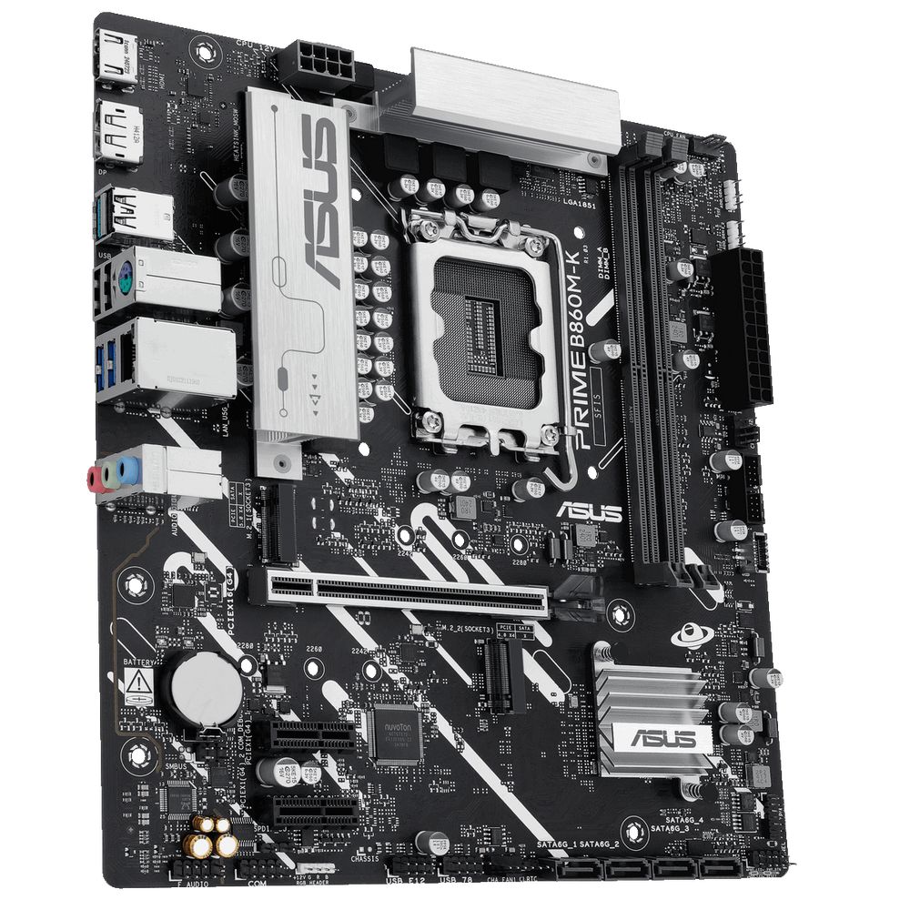 Материнская плата ASUS PRIME B860M-K LGA1851 mATX 2xDDR5 PCIEx16 2xPCIEx1 2xM.2 DP HDMI 2.5GLAN