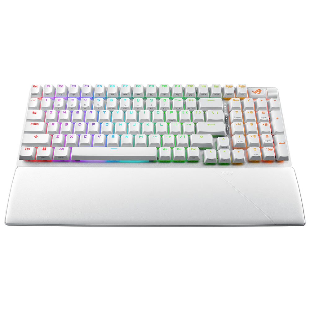 Клавиатура ASUS X901 STRIX SCOPE II 96 WL WHT ROG NX Snow PBT 96% USB 2.4GHz BT — изображение 2