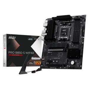 Материнская плата MSI PRO B850-S WIFI6E B850, AM5, 4*DDR5, 2*PCIEx16, 1*PCIEx1, 2*M.2, 2*TypeC, 3*USB3.2Gen2, 6*USB3.2Gen1, 4*USB2.0, 4*SATA3.0, 2.5G, DP, HDMI, ATX, RTL