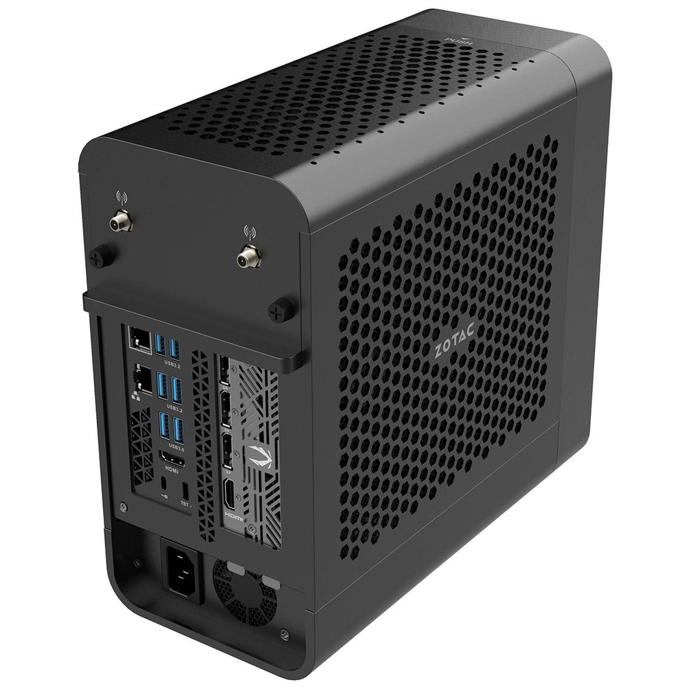 Платформа системного блока с ЦПУ Zotac MAGNUS ONE EU275070C NVIDIA RTX5070 12GB, Intel Core Ultra 7 265, 1x16GB DDR5, 1TB SSD, 1x2.5" SATAIII drive bay, 1xThunderbolt 4, 1xType-C 4xUSB3.2, 3xUSB3.0, 3xDP, 2xHDMI, 5GbLAN 1GbLAN, WIFI7, BT, Win11, EU PLUG — изображение 6