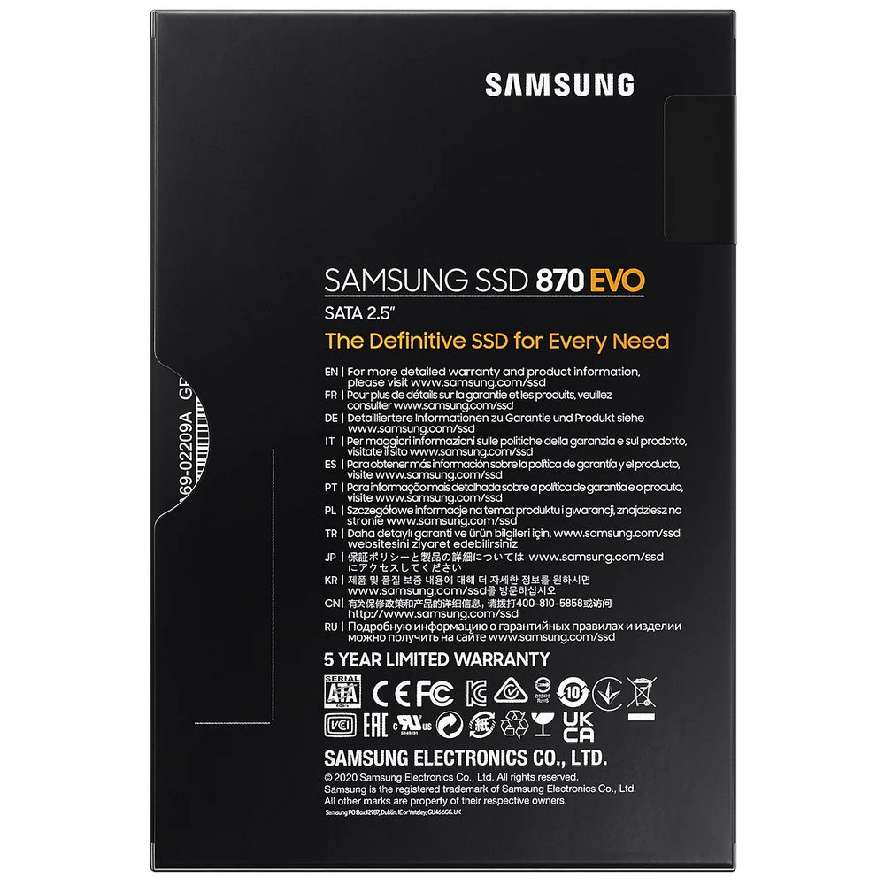 Твердотельный накопитель SSD Samsung 870 EVO MZ-77E500 500GB 2.5" Client SATA 6Gb/s, 560/530, MTBF 1.5M, 3D V-NAND TLC, 512MB, 300TBW, 0,33DWPD, RTL (545924) — изображение 9