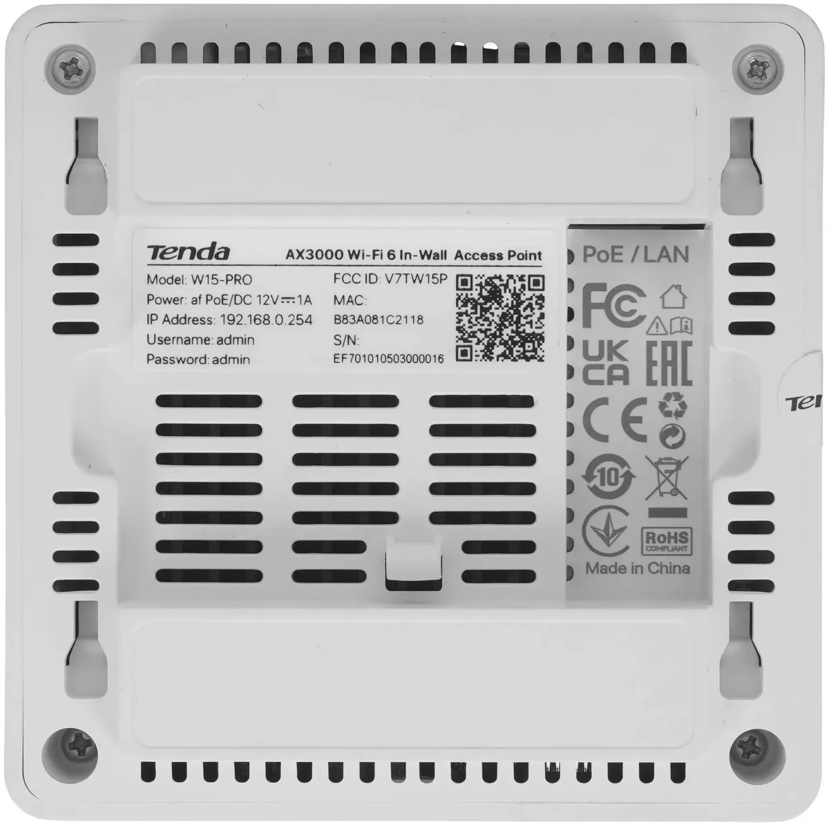 Беспроводная настенная точка доступа AX3000 W15-Pro Wi-Fi 6 TENDA — изображение 4