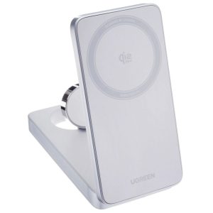 Беспроводное зарядное устройство UGREEN W757 (65901) "MagFlow" 25W Magnetic Qi2.2 Wireless 3-in-1 Charger. Цвет: серебристо-голубой