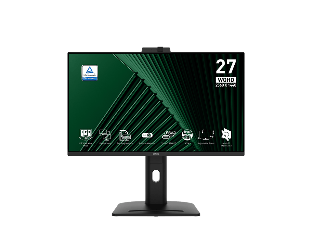 Монитор MSI 27" PRO MP275QPDG, 16:9, IPS, QHD, 4ms, 250cd, 100Hz, HDMI, DP, USB, USB-C, SPK, CAM, HAS — изображение 4