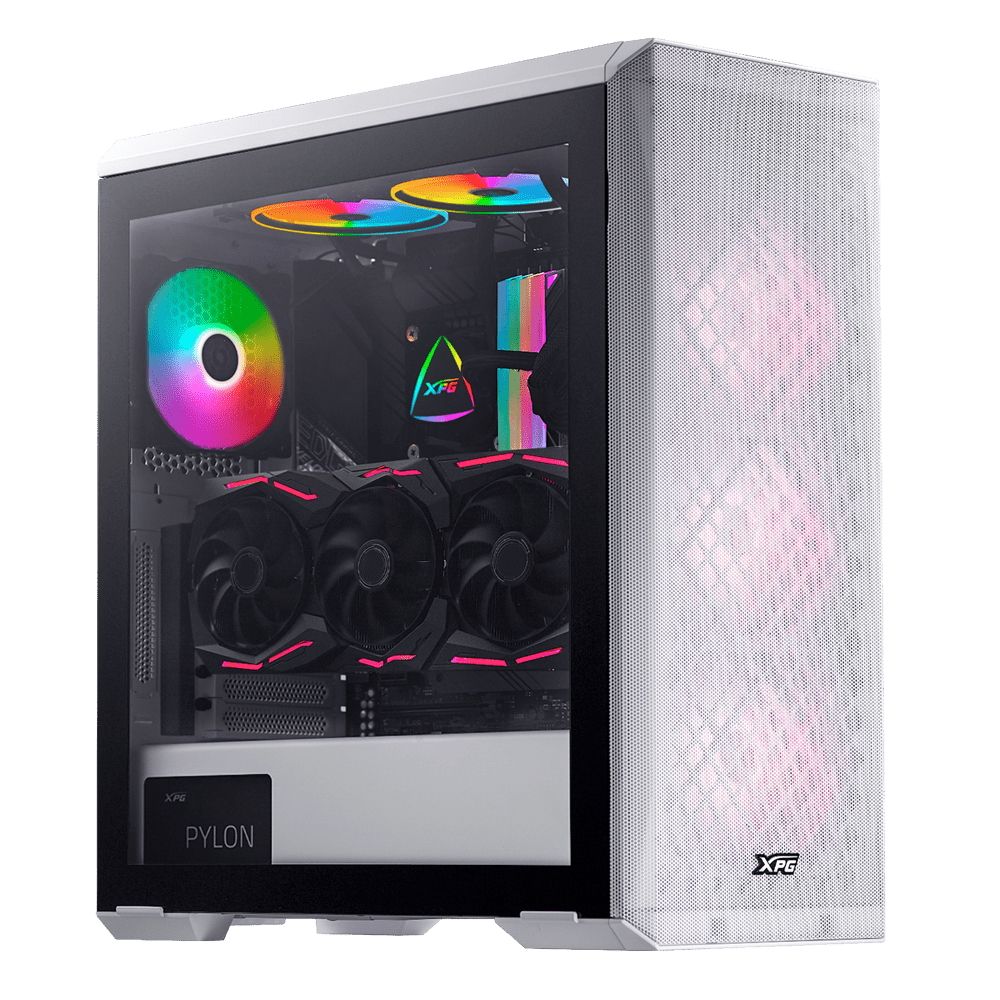 Корпус для ПК XPG Bad Pack DEFENDER WHITE (DEFENDER-WHCWW) (Midi-Tower, белый, TG, 120mm fan*3) bp