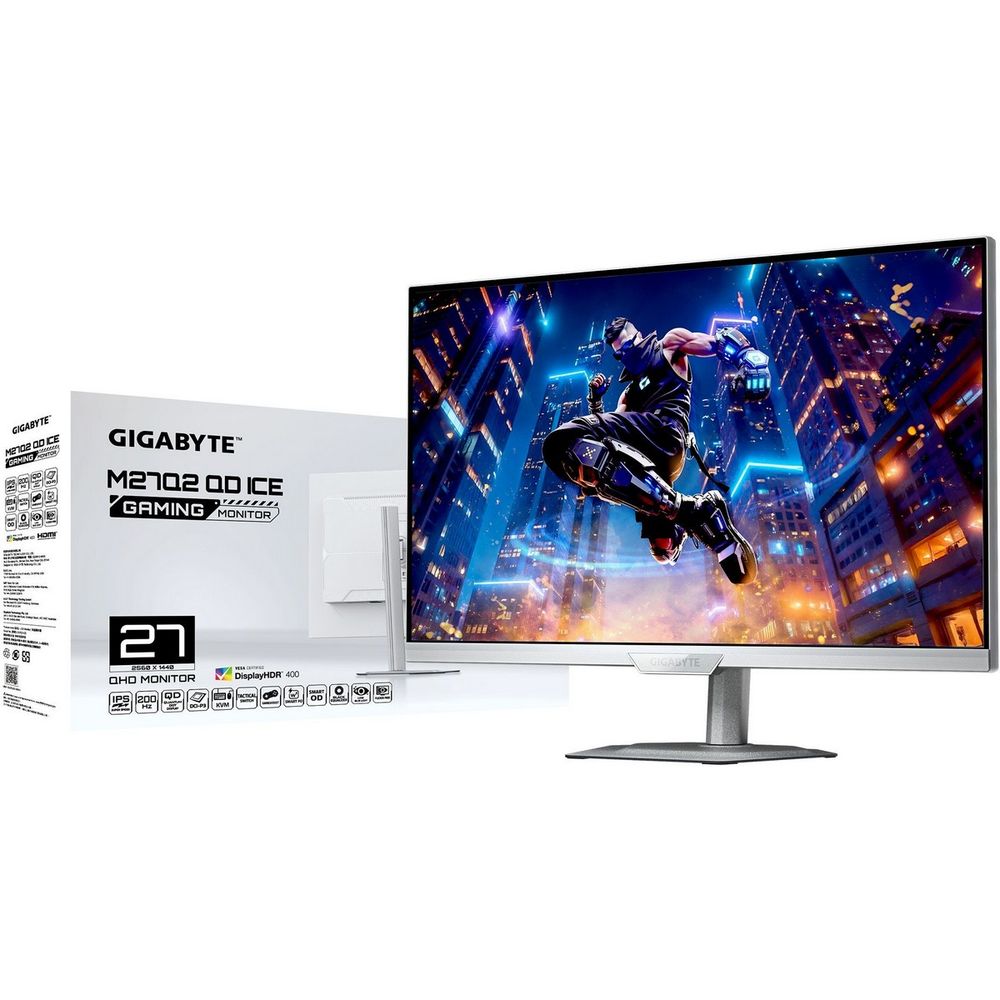 Монитор 27" Gigabyte M27Q2 ICE EK (IPS, 2560x1440, 1ms, 178°/178°, 350 cd/m, 1000:1, 3xUSB3.2, USB Type-C, 200Hz, 2xHDMI 2.0, DP 1.4, Pivot) — изображение 8