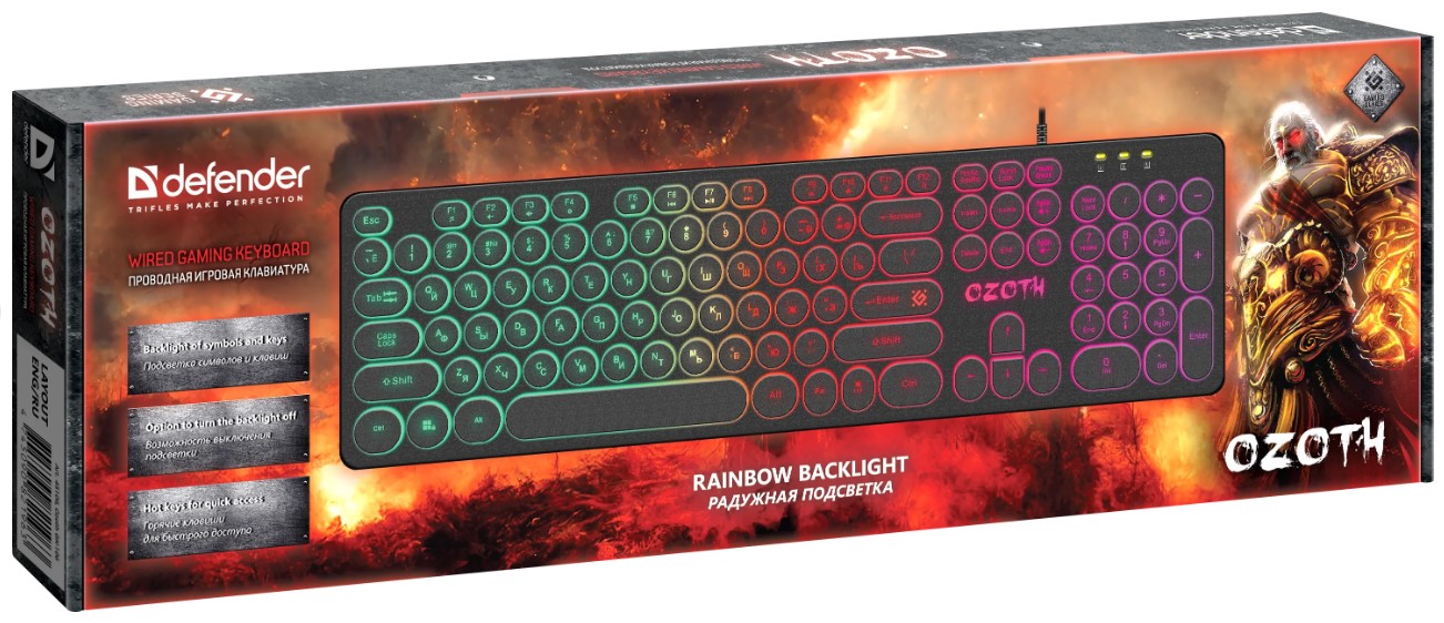 Клавиатура USB OZOTH GK-106 BLACK RU 45106 DEFENDER — изображение 3