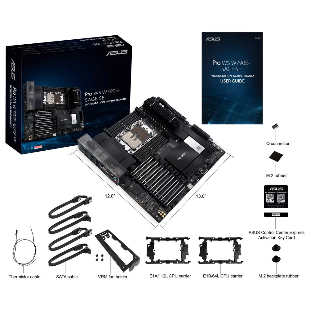 Материнская плата ASUS PRO WS W790E-SAGE SE LGA4677 EEB 8xDDR5 7xPCIEx16 3xM.2 2xUSB-C VGA GLAN 10GLAN — изображение 7