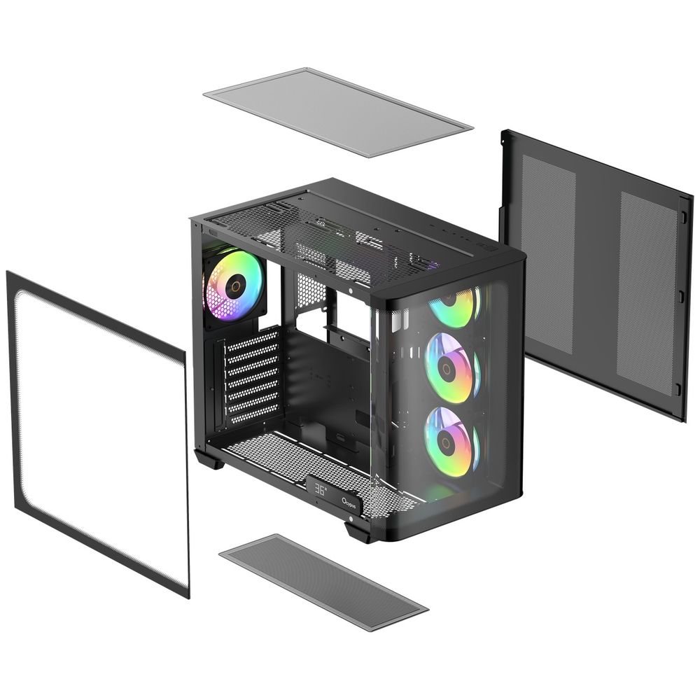 Корпус для ПК Ocypus Iota-C70-BKD400CD-GL Case Iota C70 BK Curve ARGB Digital ATX / win / black / — изображение 9