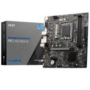 Материнская плата MSI PRO H610M-G H610, LGA1700, 2*DDR5, 1*PCIEx16, 1*PCIEx1, 1*M.2, 4*USB3.2Gen1, 6*USB2.0, 4*SATA3.0, 1G, VGA, DP, HDMI, M-ATX,  BULK