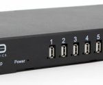 Концентратор сетевой USB, 12*USB 2.0, 1*10/100/1000 Base-T