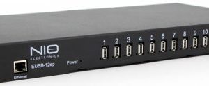 Концентратор сетевой USB, 12*USB 2.0, 1*10/100/1000 Base-T