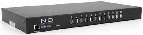 Концентратор сетевой USB, 12*USB 2.0, 1*10/100/1000 Base-T