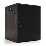 Шкаф HyperlineTWB-0645-SR-RAL9004 настенный 6U, 367x600х450мм, металлическая передняя дверь с замком, две боковые панели, цвет черный (RAL 9004) (разобранный)