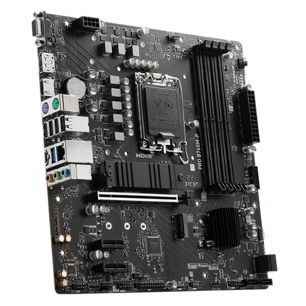 Материнская плата MSI PRO B760M-P B760, LGA1700, 4*DDR5, 1*PCIEx16, 2*PCIEx1, 2*M.2, 1*TypeC, 3*USB3.2Gen1, 8*USB2.0, 4*SATA3.0, 1G, VGA, DP, HDMI, M-ATX, RTL — изображение 5