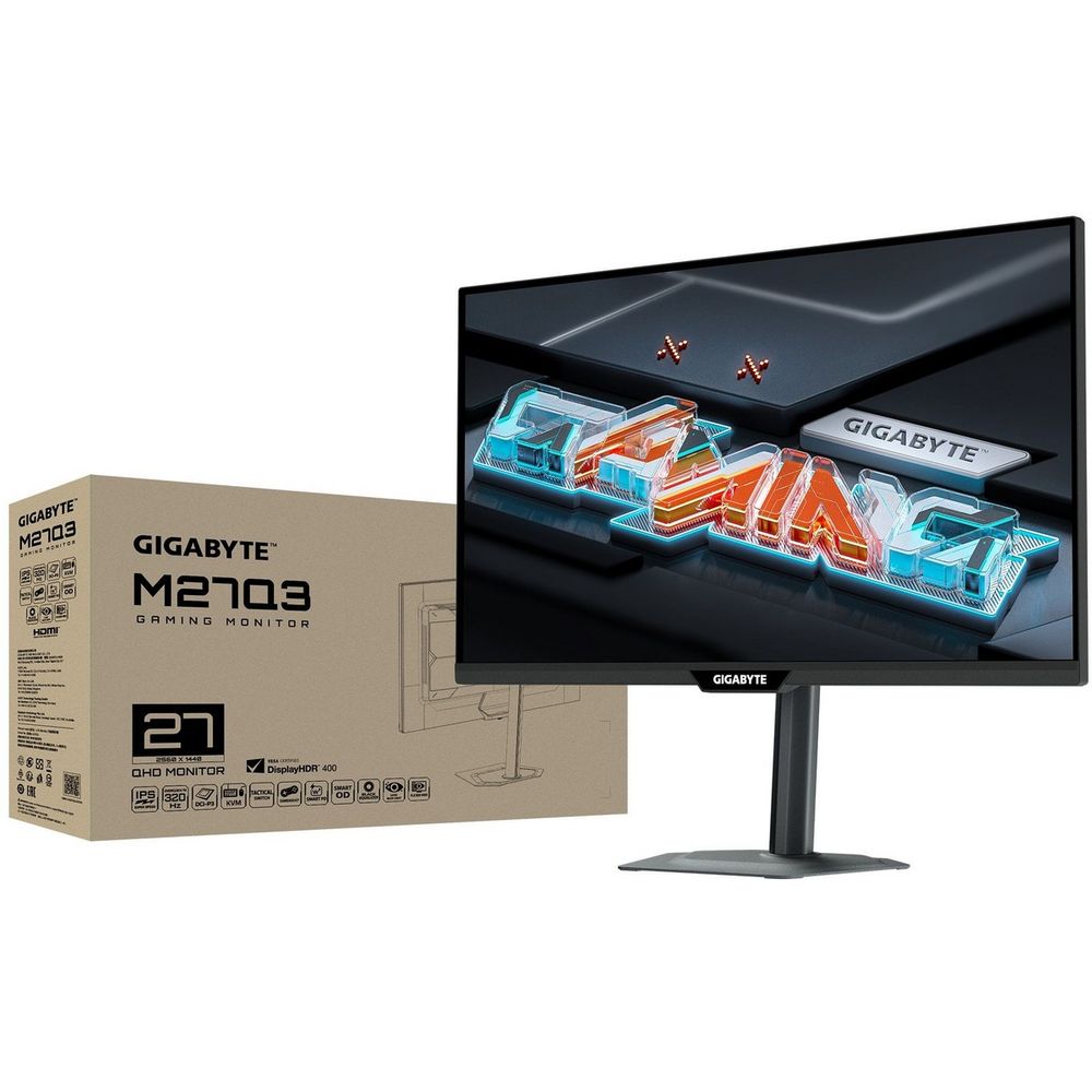 Монитор 26.5" Gigabyte M27Q3 EK Black (IPS, 2560x1440, 1ms, 178°/178°, 400 cd/m, 1000:1, 3xUSB3.2, USB Type-C, 300Hz, 2xHDMI 2.1, DP 1.4, HAS) — изображение 7