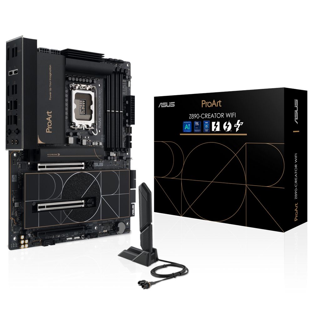Материнская плата ASUS PROART Z890-CREATOR WIFI LGA1851 ATX 4xDDR5 3xPCIEx16 5xM.2 3хThunderbolt DP HDMI 2.5GLAN 10GLAN Wi-Fi 7