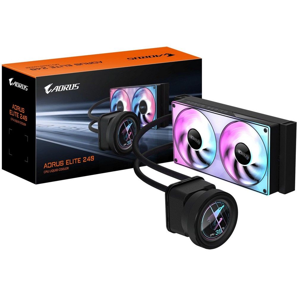 Жидкостная система охлаждения Gigabyte AORUS ELITE 240 2 x 120mm ARGB Fan, RTL — изображение 4