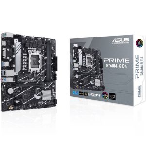 Материнская плата ASUS PRIME B760M-K D4 LGA1700 mATX 2xDDR4 PCIEx16 2xPCIEx1 2xM.2 HDMI VGA 2.5GLAN