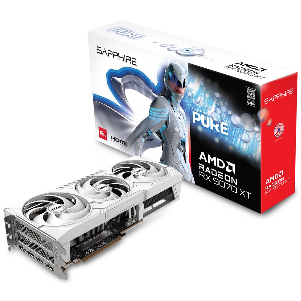 Видеокарта Sapphire RX9070XT PURE OC 16GB GDDR6 256bit 2xDP 2xHDMI 3FAN RTL — изображение 2