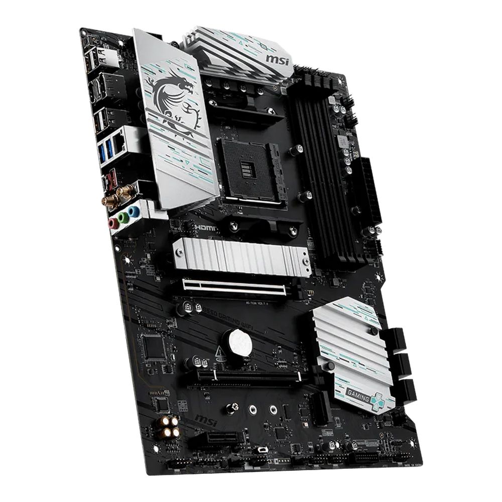 Материнская плата MSI B550 GAMING WIFI B550, AM4, 4*DDR4, 2*PCIEx16, 1*PCIEx1, 2*M.2, 2*TypeC, 1*USB3.2Gen2, 4*USB3.2Gen1, 8*USB2.0, 6*SATA3.0, 1G, DP, HDMI, ATX, RTL — изображение 3