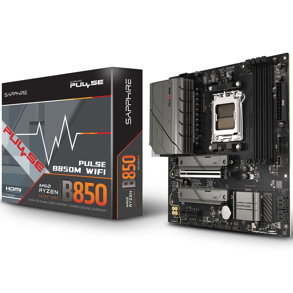 Материнская плата Sapphire B850M PULSE WIFI B850, AM5, 4*DDR5, 1*PCIEx16, 1*PCIEx4, 2*M.2, 2*TypeC, 4*USB3.2Gen1, 10*USB2.0, 4*SATA3.0, 2.5G, DP, HDMI, M-ATX, RTL — изображение 7