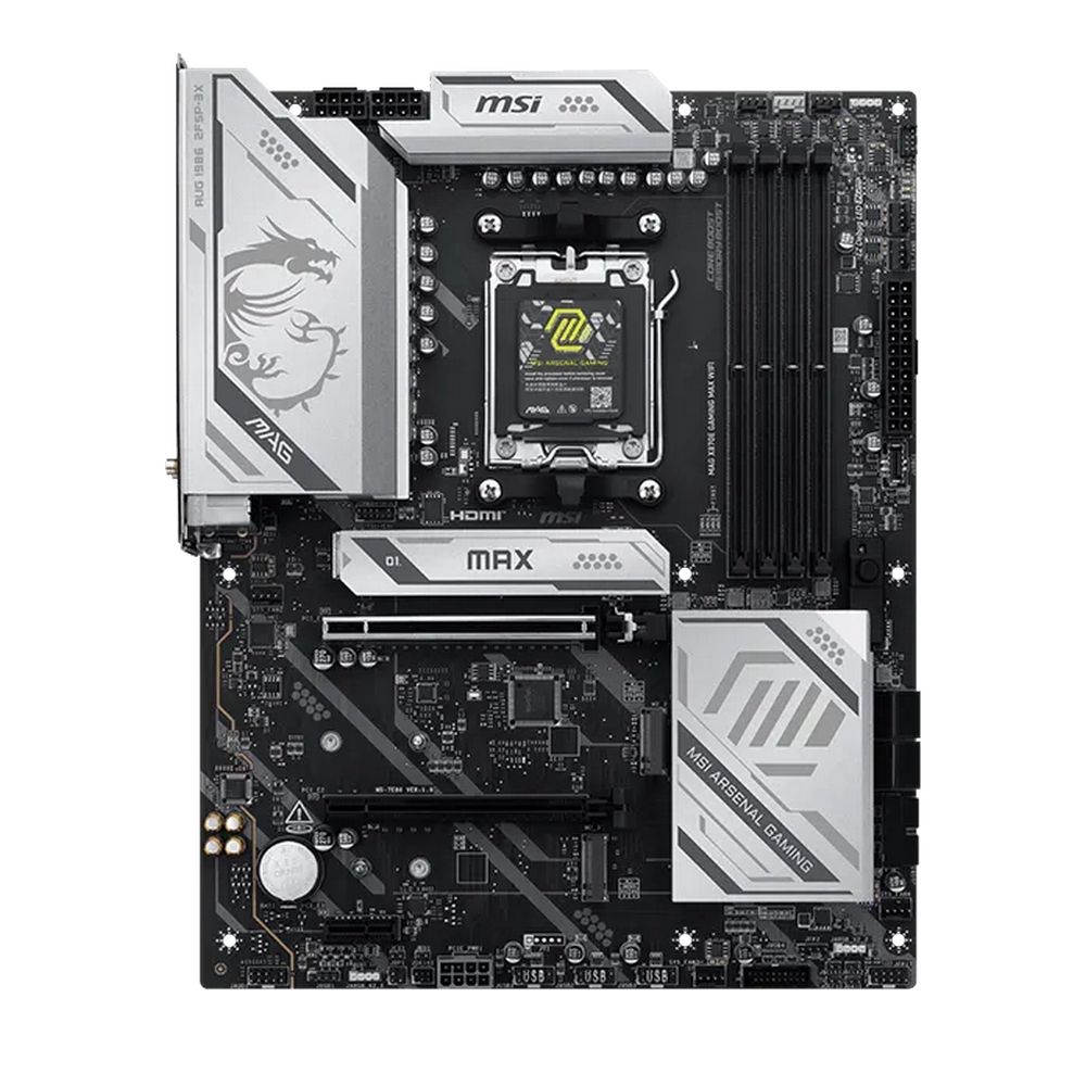 Материнская плата MSI MAG X870E GAMING MAX WIFI, AM5, 4*DDR5, 2*PCIEx16, 1xPCIEx1, 3*M.2, 2*TypeC, 2*USB3.2Gen2, 6*USB3.2Gen1, 10*USB2.0, 4*SATA3.0, 5G, 1*Type-C(DP), HDMI, ATX, RTL — изображение 4