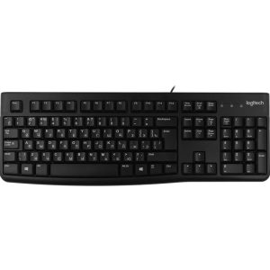 Клавиатура Logitech K120 черная, офисная, 104 клавиши, защита от воды |920-002583| USB 1.5м, RTL