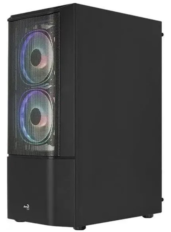 Корпус MIDITOWER ATX,micro ATX,mini-ITX W/PSU 7x12cm Fan(1 предустановлен) черный с окном Quantum-G-BK-v2 4710562758511 AEROCOOL — изображение 4