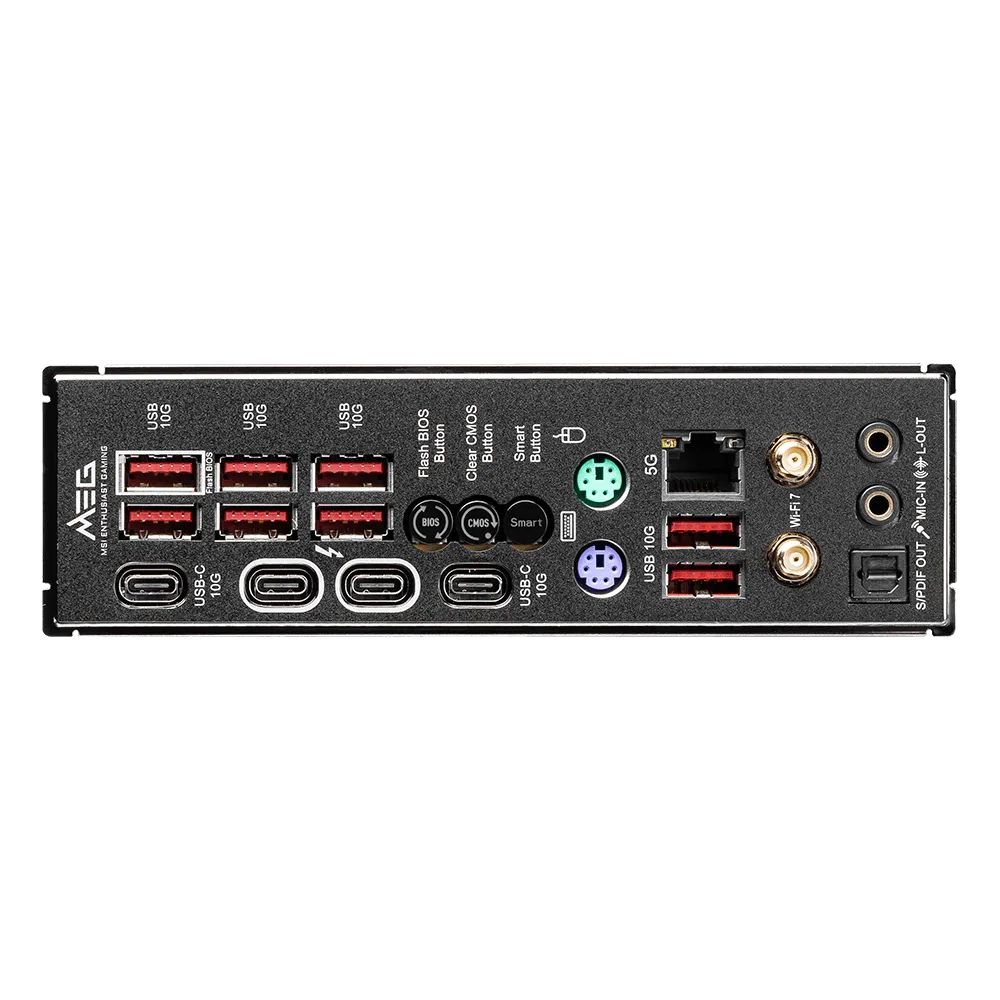 Материнская плата MSI MEG Z890 UNIFY-X Z890, LGA1851, 2*DDR5, 3*PCIEx16, 1*PCIEx1, 6*M.2, 2*TypeC, 8*USB3.2Gen2, 4*USB3.2Gen1, 8*USB2.0, 6*SATA3.0, 5G, 2*Type-C(DP), ATX, RTL — изображение 5