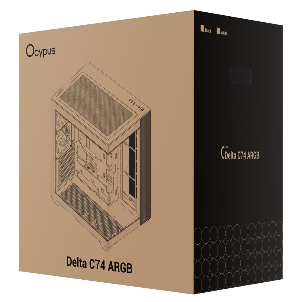 Корпус для ПК Ocypus Delta C74 WH ARGB ATX / win / white / 2 ARGB fans / no PSU /Tempered Glass — изображение 11