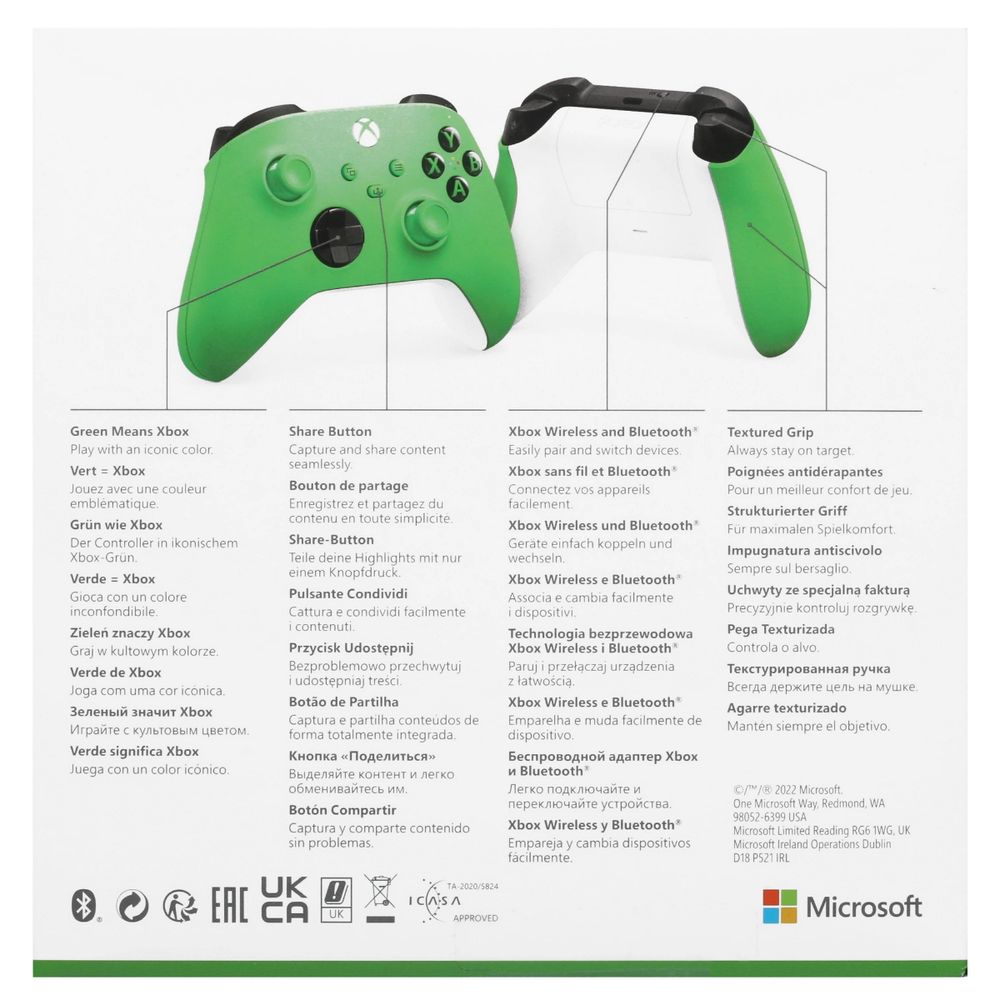 Геймпад Xbox Series X|S Wireless controller 1914 XBOX Series X, XBOX Series S, XBOX One, Windows 10/11, Android и iOS/Bluetooth (Xbox Wireless)/USB Type-C/force feedback/Velocity Green — изображение 6