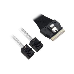 Кабель ACD-60002-MD Slimline SASx8 (SFF8654) -to- 2 SAS HD (White) x4 (SFF8643 (NVMe Connection), for SupewrMicro backplanes, 1M, (аналог Broadcom 05-60002-00)