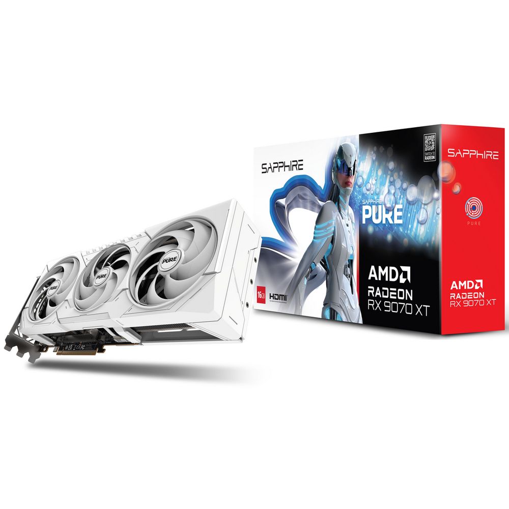 Видеокарта Sapphire RX9070XT PURE OC 16GB GDDR6 256bit 2xDP 2xHDMI 3FAN RTL