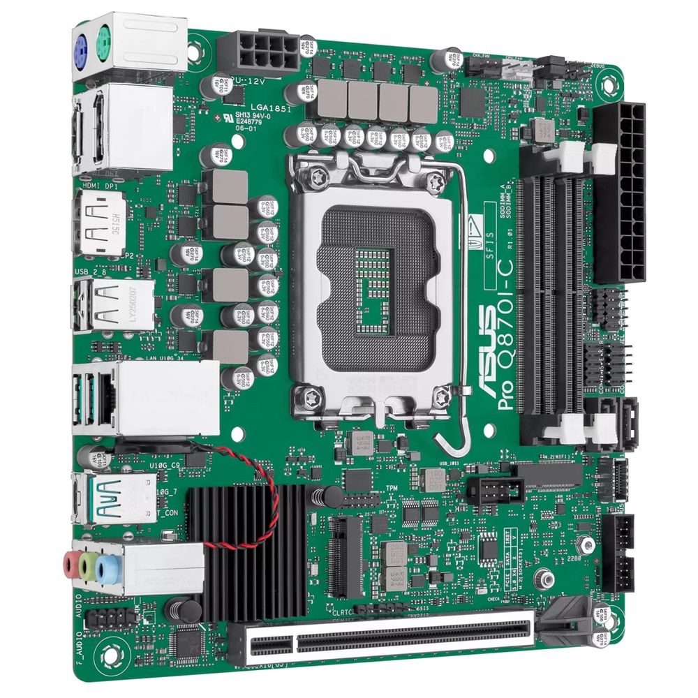 Материнская плата ASUS PRO Q870I-C-CSM LGA1851 mini-ITX 2xDDR5 PCIEx16 M.2 USB-C 2xDP HDMI GLAN — изображение 3