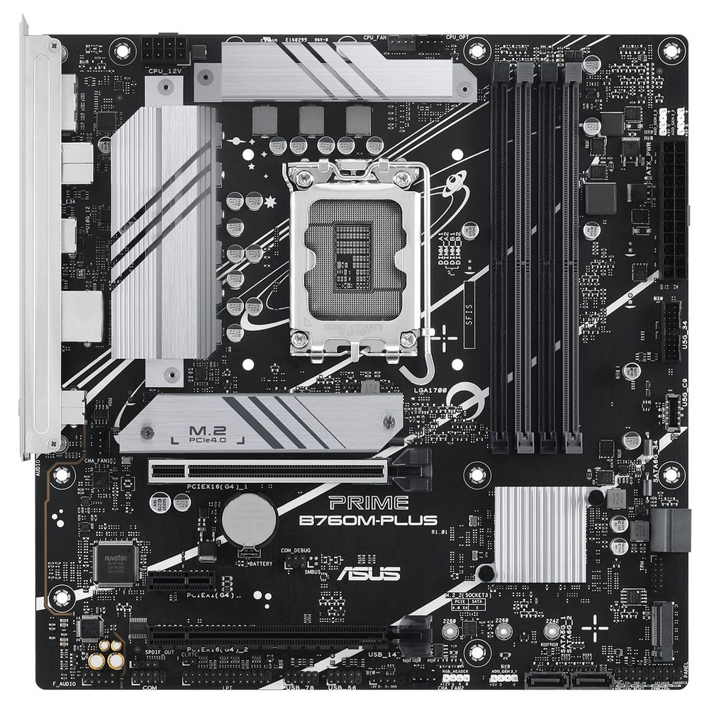 Материнская плата ASUS PRIME B760M-PLUS LGA1700 mATX 4хDDR5 2xPCIEx16 PCIEx1 2xM.2 DP HDMI 2.5GLAN