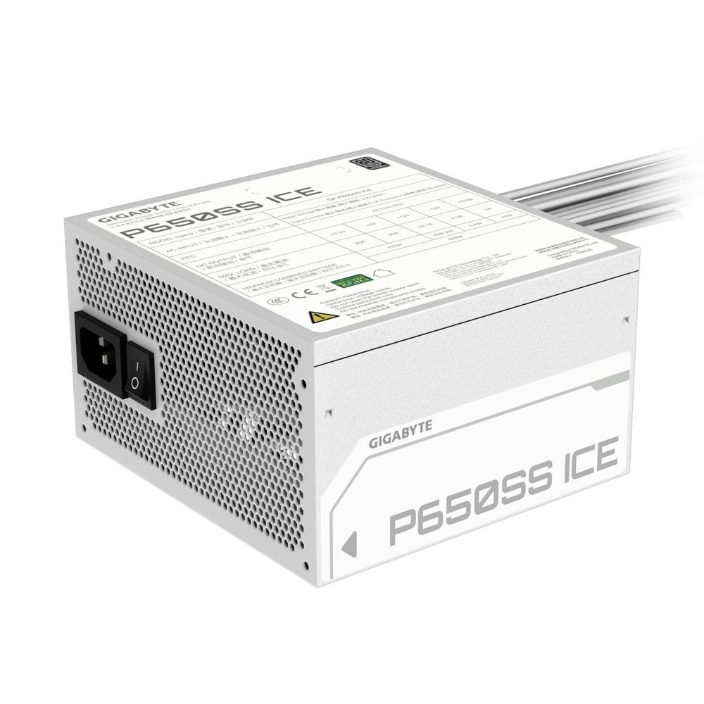 Блок питания ПК Gigabyte P650SS ICE 650W, 80+, SILVER, НЕ модульный, ATX 3.0, White — изображение 6