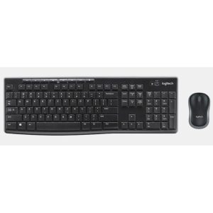 Комплект клавиатура и мышь Logitech  MK270 |920-004518| клавиатура черная, 112 клавиш с защитой от воды, |920-004518| мышь черная, оптическая, 1000dpi, 3 кнопки, 2.4GHz, USB-ресивер (039247) {6}