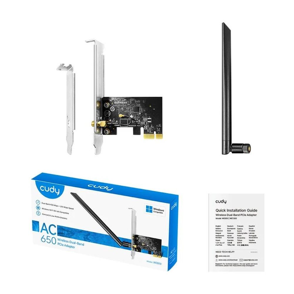 Адаптер беспроводной связи (Wi-Fi) CUDY WE650 AC650 Wireless Dual-Band PCIe Adapter — изображение 2