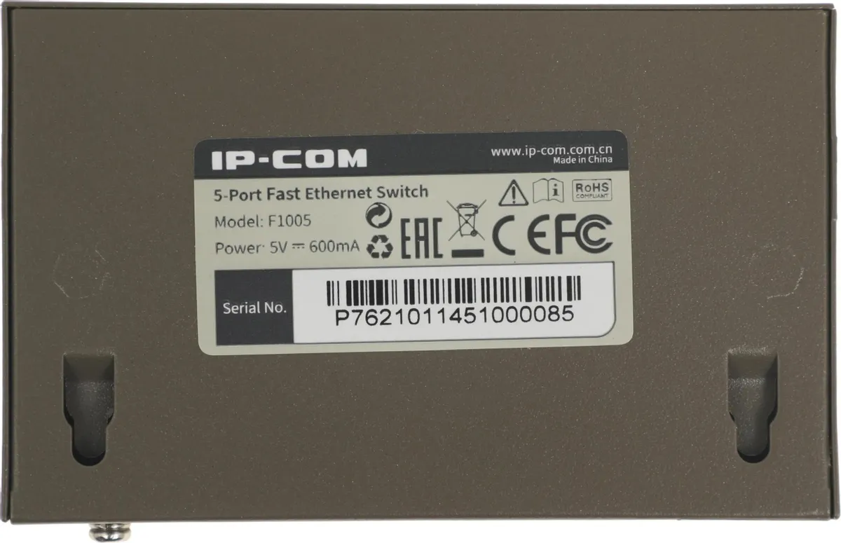 Коммутатор настольный 5-портовый F1005 IP-COM TENDA — изображение 7