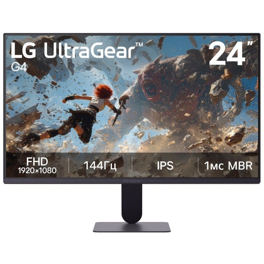 Монитор 23.8" LG 24G414B-B IPS, 1920x1080, 144Hz, 5ms, 250сd/m, 1500:1, HDR10 | HDMI(2.0), DP(1.4) | HAS, Swivel, ExPSU, Speakers, Vesa 100, Black — изображение 2
