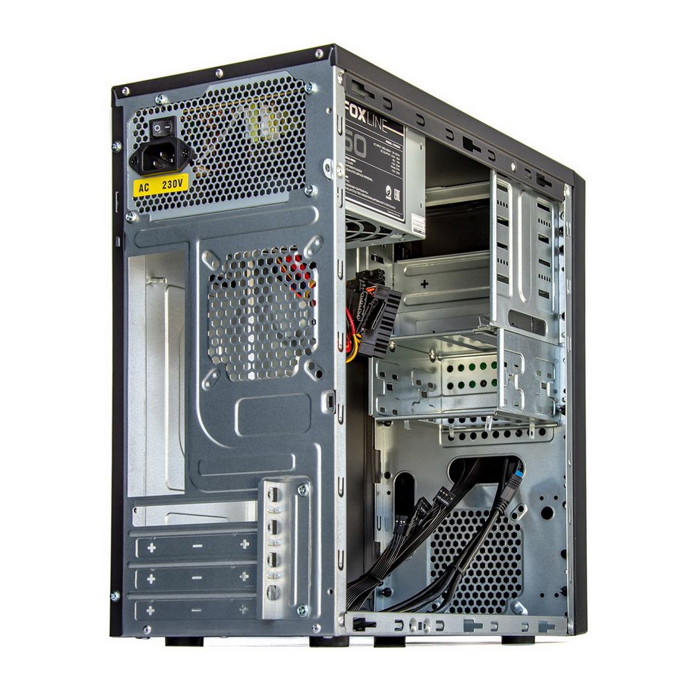 Корпус FoxLine Case Foxline FL–628-FZ450R-U32 |FL–628-FZ450R-U32| mATX case, black, w/PSU 450W 12cm, w/2xUSB2.0, w/2xUSB3.0 w/pwr cord, w/o FAN — изображение 5