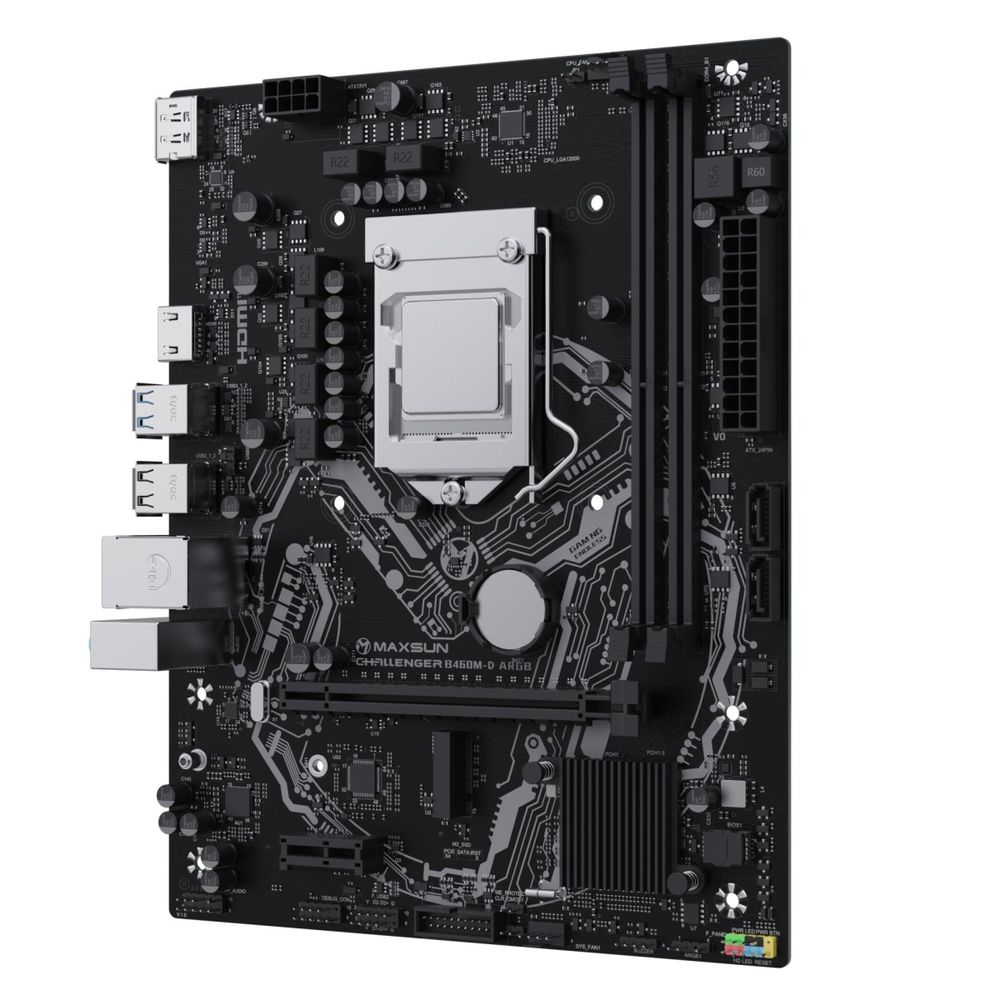 Материнская плата Maxsun MS-Challenger B460M-D ARGB B460, LGA1200, 2*DDR4, 1*PCIEx16, 1*PCIEx1, 1*M.2, 4*USB3.2Gen1, 6*USB2.0, 2*SATA3.0, 1G, DP, HDMI, M-ATX, RTL — изображение 5